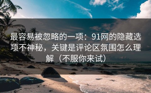 最容易被忽略的一项：91网的隐藏选项不神秘，关键是评论区氛围怎么理解（不服你来试）