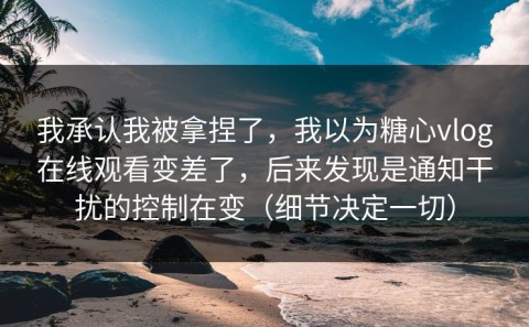 我承认我被拿捏了，我以为糖心vlog在线观看变差了，后来发现是通知干扰的控制在变（细节决定一切）