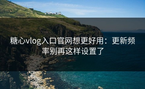 糖心vlog入口官网想更好用：更新频率别再这样设置了