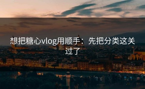 想把糖心vlog用顺手：先把分类这关过了