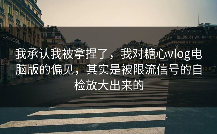 我承认我被拿捏了，我对糖心vlog电脑版的偏见，其实是被限流信号的自检放大出来的