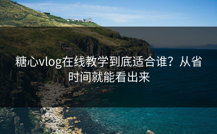 糖心vlog在线教学到底适合谁？从省时间就能看出来
